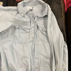 Old navy button down blue dress shirt